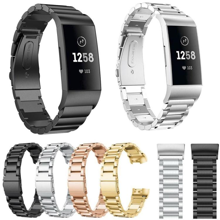 For Fitbit Charge 6 / 5 xDfind Three Beads Quick Release Metal Watch Band(Black) by xDfind