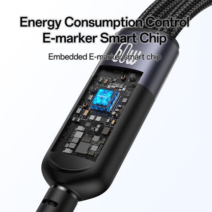 Yesido CA136C 60W USB-C / Type-C to Type-C & iWatch 2 in 1 Charging Cable, Length:1.2m(Black) by Yesido