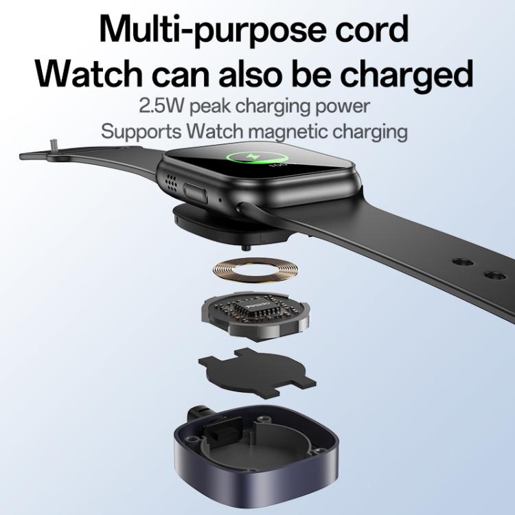 Yesido CA136C 60W USB-C / Type-C to Type-C & iWatch 2 in 1 Charging Cable, Length:1.2m(Black) by Yesido