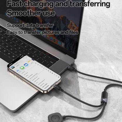 Yesido CA136C 60W USB-C / Type-C to Type-C & iWatch 2 in 1 Charging Cable, Length:1.2m(Black) by Yesido