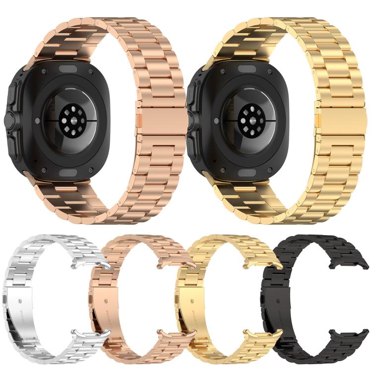 For Samsung Galaxy Watch Ultra 47mm xDfind Three Beads Metal Watch Band(Gold) by xDfind