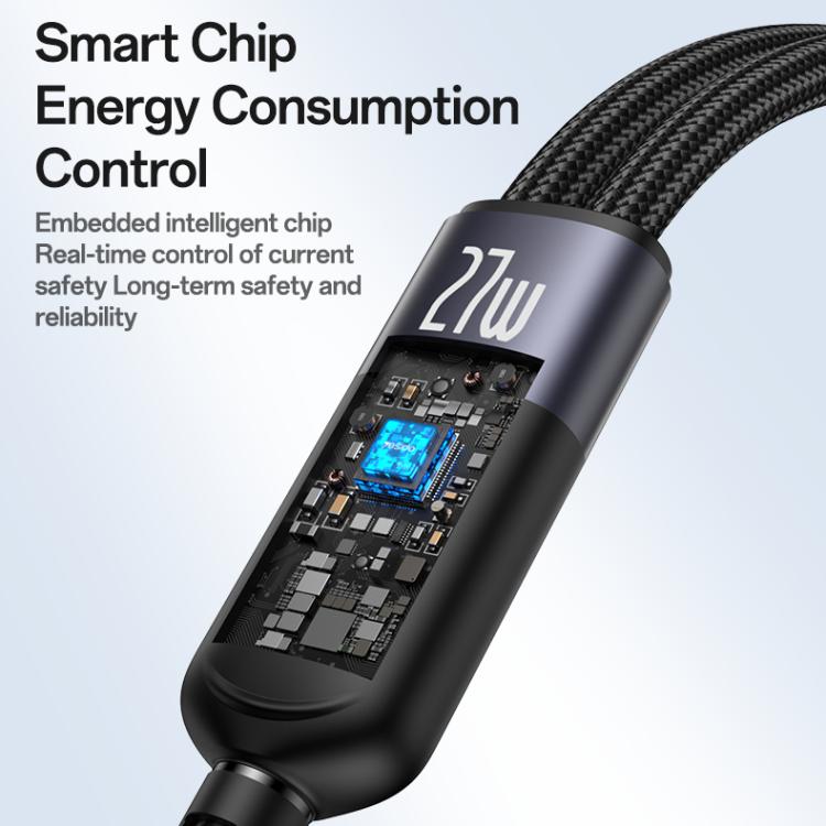 Yesido CA136L 27W USB-C / Type-C to 8 Pin & iWatch 2 in 1 Charging Cable, Length:1.2m(Black) by Yesido