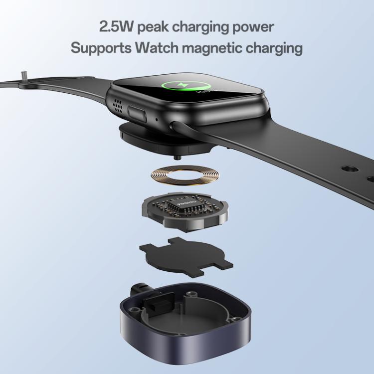 Yesido CA136L 27W USB-C / Type-C to 8 Pin & iWatch 2 in 1 Charging Cable, Length:1.2m(Black) by Yesido