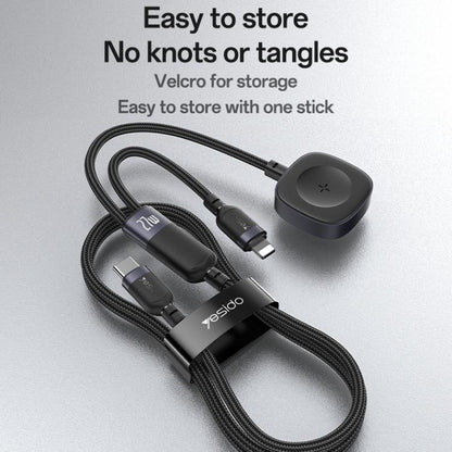 Yesido CA136L 27W USB-C / Type-C to 8 Pin & iWatch 2 in 1 Charging Cable, Length:1.2m(Black) by Yesido