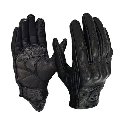 SOMAN MG-24 Motorcycle Sheepskin Gloves Touch Screen Off-road Riding Retro Gloves, Size:XXL(Black) by SOMAN