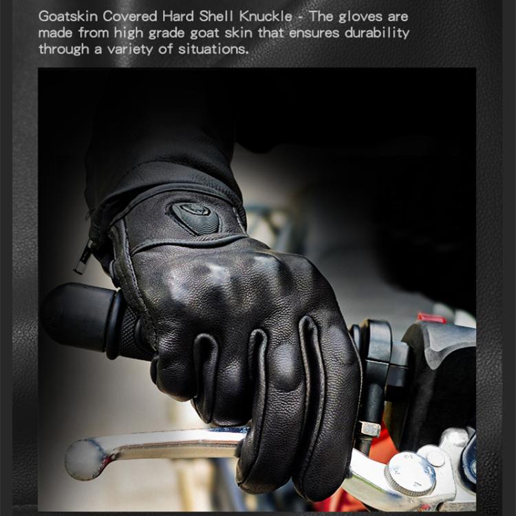 SOMAN MG-24 Motorcycle Sheepskin Gloves Touch Screen Off-road Riding Retro Gloves, Size:M(Black) by SOMAN