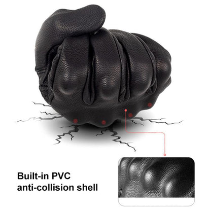 SOMAN MG-24 Motorcycle Sheepskin Gloves Touch Screen Off-road Riding Retro Gloves, Size:XL(Black) by SOMAN