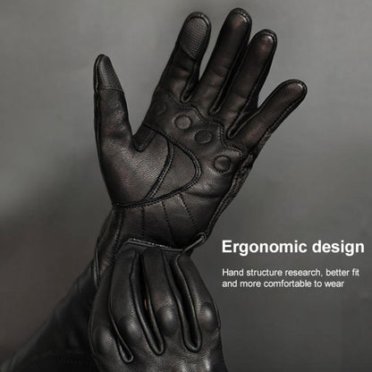 SOMAN MG-24 Motorcycle Sheepskin Gloves Touch Screen Off-road Riding Retro Gloves, Size:M(Black) by SOMAN