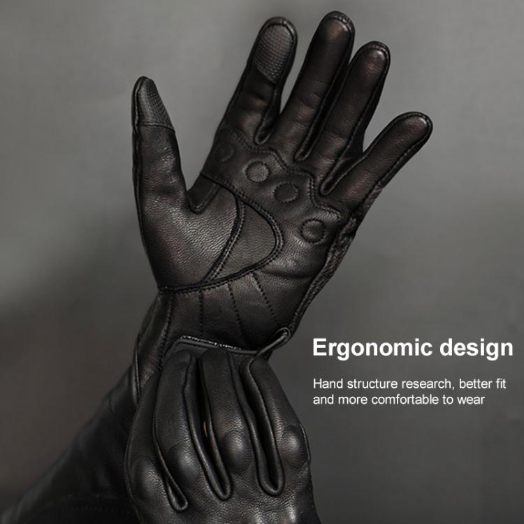 SOMAN MG-24 Motorcycle Sheepskin Gloves Touch Screen Off-road Riding Retro Gloves, Size:XL(Black) by SOMAN