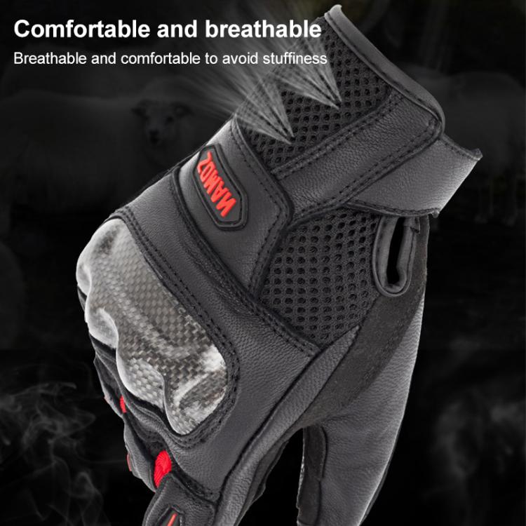 SOMAN MG21 Motorcycle Sheepskin Carbon Fiber Gloves Off-road Riding Anti-slip Gloves, Size:XL(Green) by SOMAN