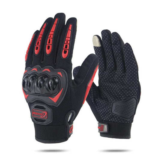 SOMAN CG666 Motorcycle Riding Anti-slip Full Finger Gloves, Size:L(Red) by SOMAN