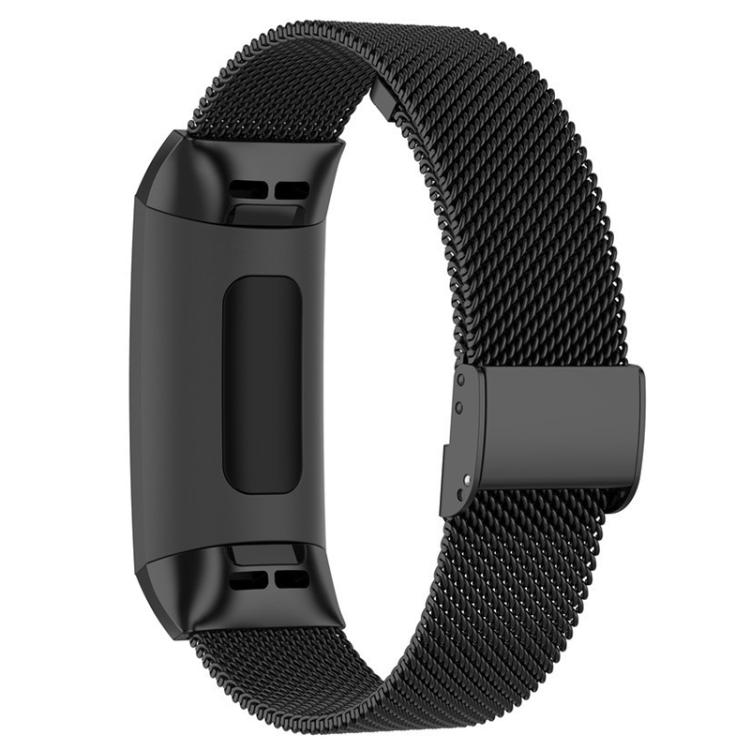 For Fitbit Charge 4 / 3 xDfind Milanese Metal Buckle Watch Band(Black) by xDfind