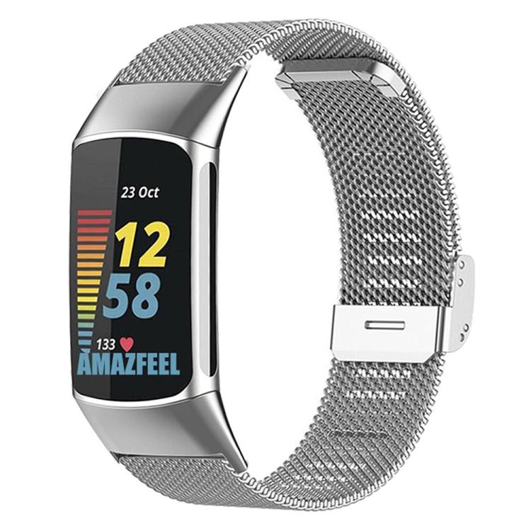 For Fitbit Charge 6 / 5 xDfind Milanese Metal Buckle Watch Band(Silver) by xDfind