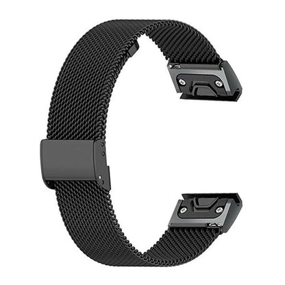 For Garmin Fenix 8/7X/6X/5X 26mm xDfind Milanese Metal Buckle Watch Band(Black) by xDfind