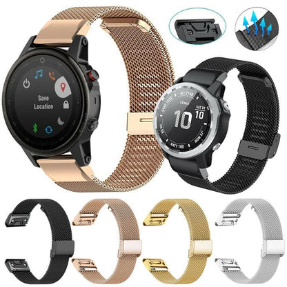 For Garmin Fenix 8/7X/6X/5X 26mm xDfind Milanese Metal Buckle Watch Band(Black) by xDfind