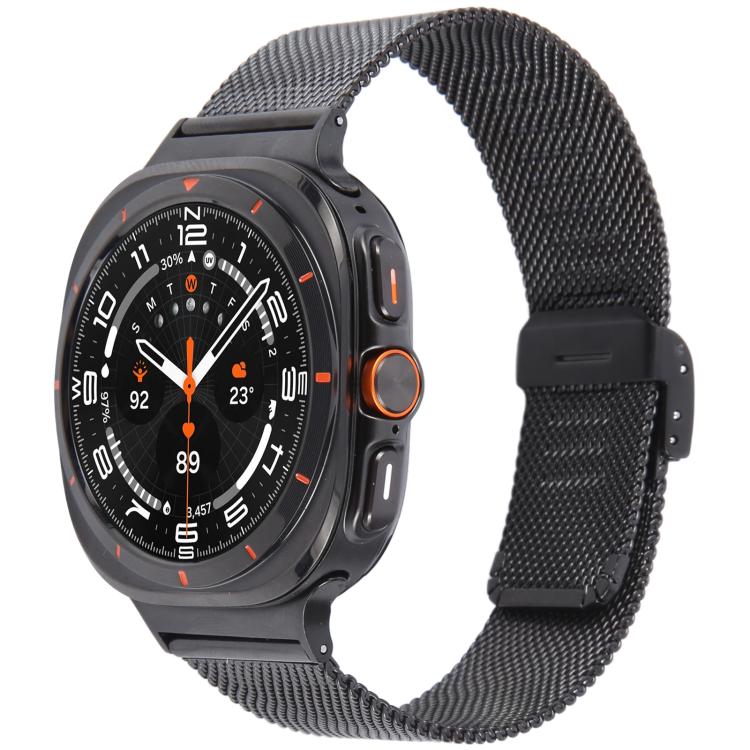 For Samsung Galaxy Watch Ultra 47mm / Ultra 2025 xDfind Milanese Metal Buckle Watch Band(Black) by xDfind