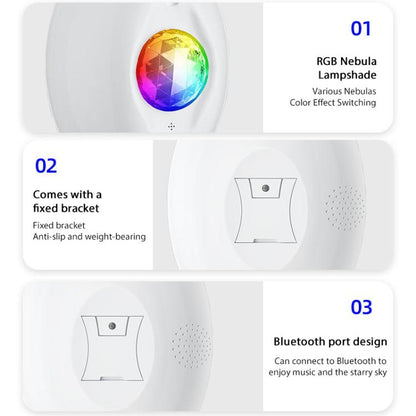 Remote Control Elliptical Starry Projection Lamp Atmosphere Light, Style:Basic Version(White) by bashfashion