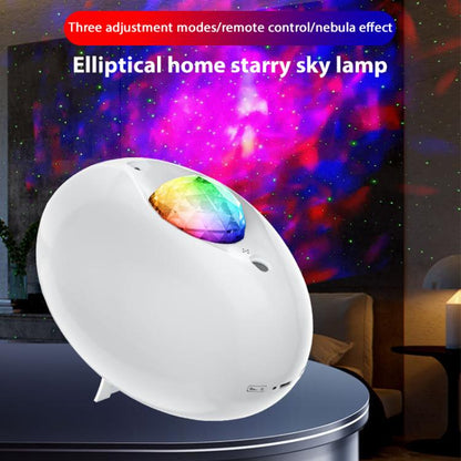 Remote Control Elliptical Starry Projection Lamp Atmosphere Light, Style:Basic Version(White) by bashfashion
