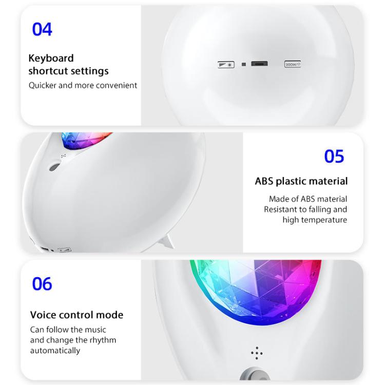 Remote Control Elliptical Starry Projection Lamp Atmosphere Light, Style:Bluetooth Version(White) by bashfashion