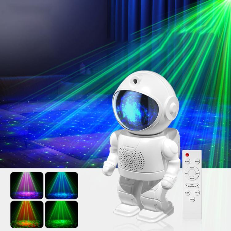 Astronaut Starry Projection Lamp Remote Control Laser Light, Style:Basic Version(White) by bashfashion