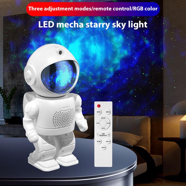 Astronaut Starry Projection Lamp Remote Control Laser Light, Style:Basic Version(White) by bashfashion