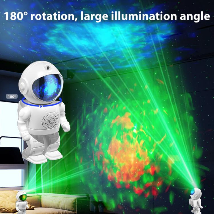 Astronaut Starry Projection Lamp Remote Control Laser Light, Style:Basic Version(White) by bashfashion