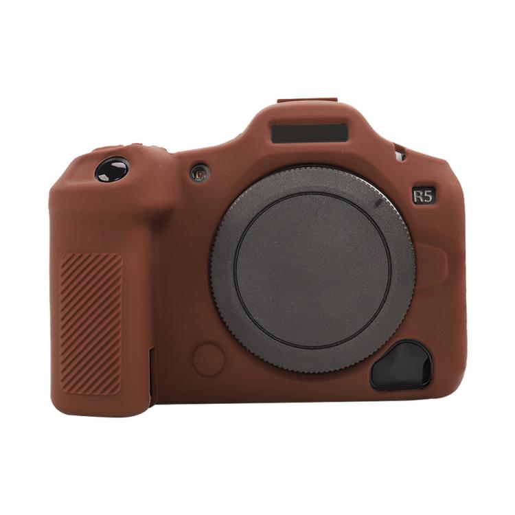 For Canon EOS R5 Mark II / R5II Glossy Soft Silicone Protective Case(Coffee) by bashfashion