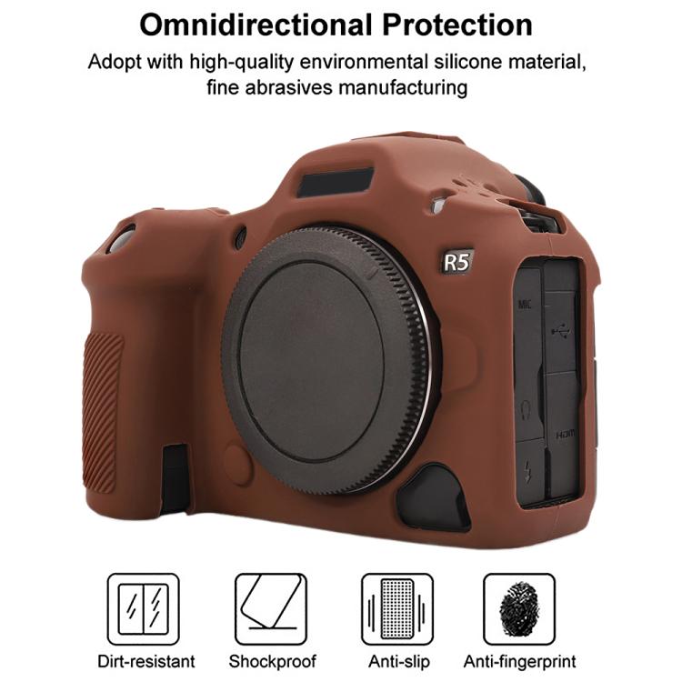 For Canon EOS R5 Mark II / R5II Glossy Soft Silicone Protective Case(Coffee) by bashfashion