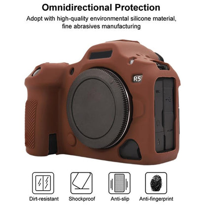 For Canon EOS R5 Mark II / R5II Glossy Soft Silicone Protective Case(Coffee) by bashfashion