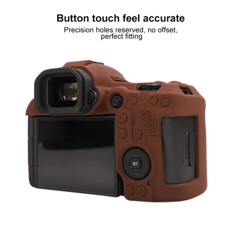 For Canon EOS R5 Mark II / R5II Glossy Soft Silicone Protective Case(Coffee) by bashfashion