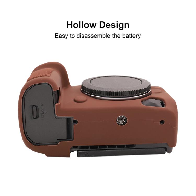 For Canon EOS R5 Mark II / R5II Glossy Soft Silicone Protective Case(Coffee) by bashfashion