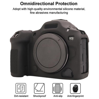 For Canon EOS R5 Mark II / R5II Glossy Soft Silicone Protective Case(Black) by bashfashion