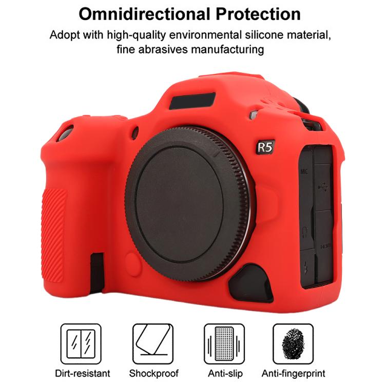For Canon EOS R5 Mark II / R5II Glossy Soft Silicone Protective Case(Red) by bashfashion