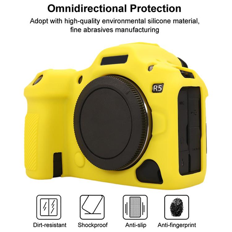 For Canon EOS R5 Mark II / R5II Glossy Soft Silicone Protective Case(Yellow) by bashfashion