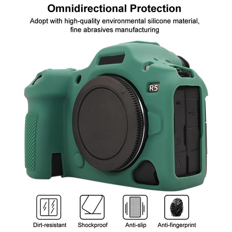 For Canon EOS R5 Mark II / R5II Glossy Soft Silicone Protective Case(Green) by bashfashion