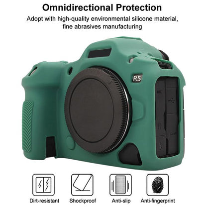 For Canon EOS R5 Mark II / R5II Glossy Soft Silicone Protective Case(Green) by bashfashion