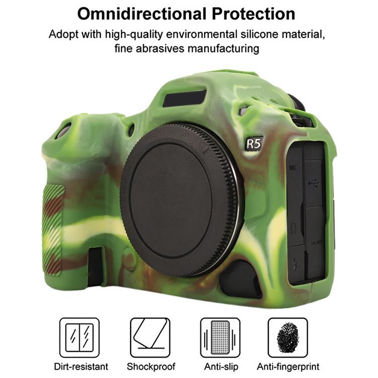 For Canon EOS R5 Mark II / R5II Glossy Soft Silicone Protective Case(Camouflage) by bashfashion
