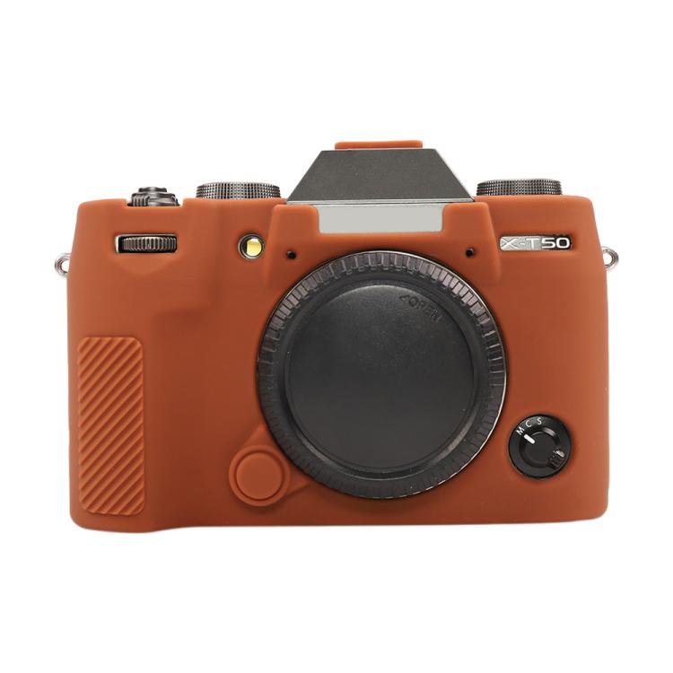 For FUJIFILM X-T50 Glossy Soft Silicone Protective Case(Orange) by bashfashion