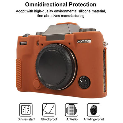 For FUJIFILM X-T50 Glossy Soft Silicone Protective Case(Orange) by bashfashion