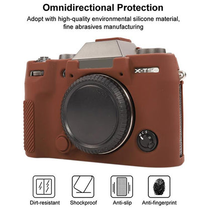 For FUJIFILM X-T50 Glossy Soft Silicone Protective Case(Coffee) by bashfashion