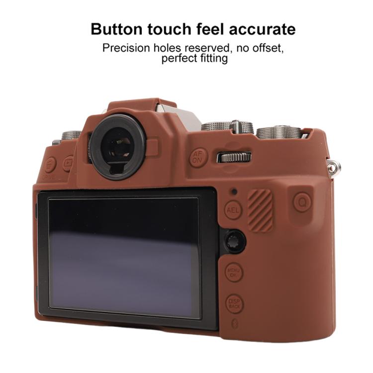 For FUJIFILM X-T50 Glossy Soft Silicone Protective Case(Coffee) by bashfashion