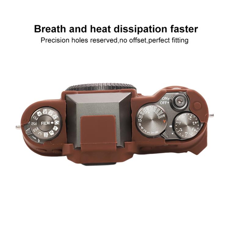 For FUJIFILM X-T50 Glossy Soft Silicone Protective Case(Coffee) by bashfashion