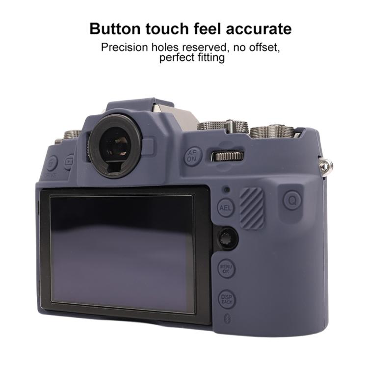 For FUJIFILM X-T50 Glossy Soft Silicone Protective Case(Blue) by bashfashion