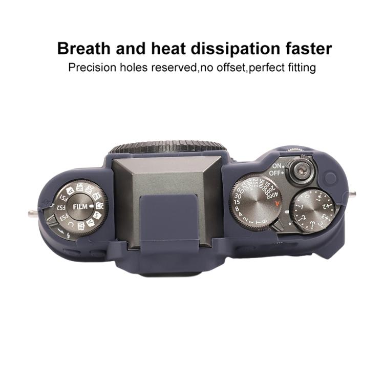 For FUJIFILM X-T50 Glossy Soft Silicone Protective Case(Blue) by bashfashion