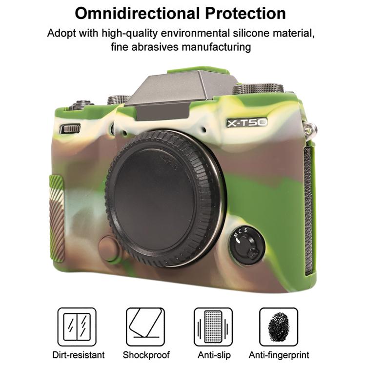For FUJIFILM X-T50 Glossy Soft Silicone Protective Case(Camouflage) by bashfashion