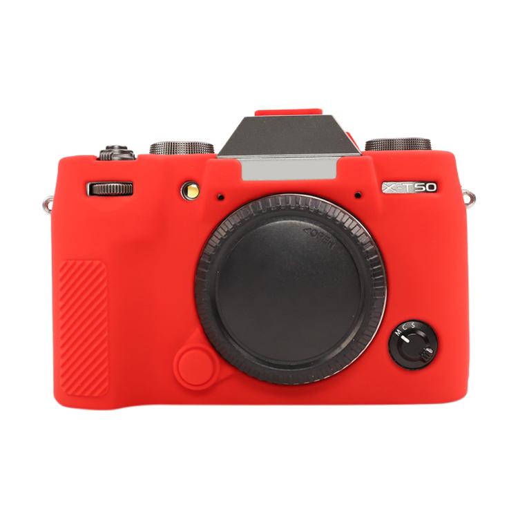 For FUJIFILM X-T50 Glossy Soft Silicone Protective Case(Red) by bashfashion