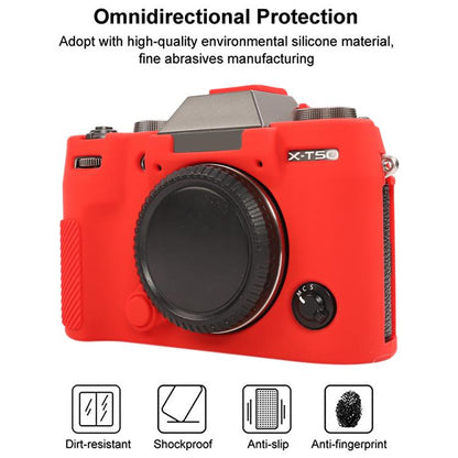 For FUJIFILM X-T50 Glossy Soft Silicone Protective Case(Red) by bashfashion