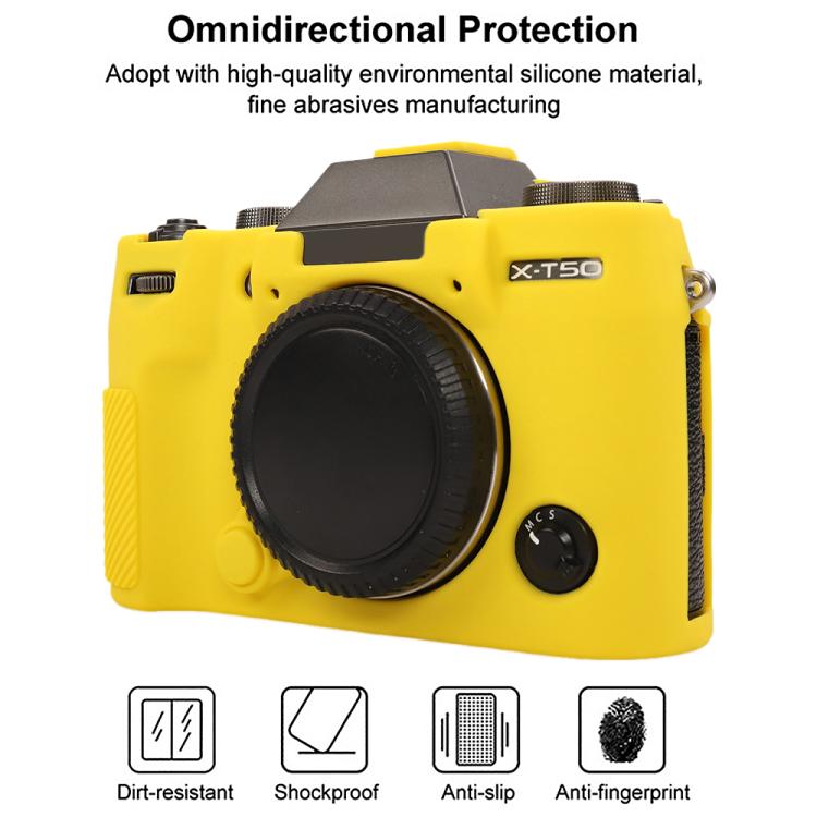 For FUJIFILM X-T50 Glossy Soft Silicone Protective Case(Yellow) by bashfashion