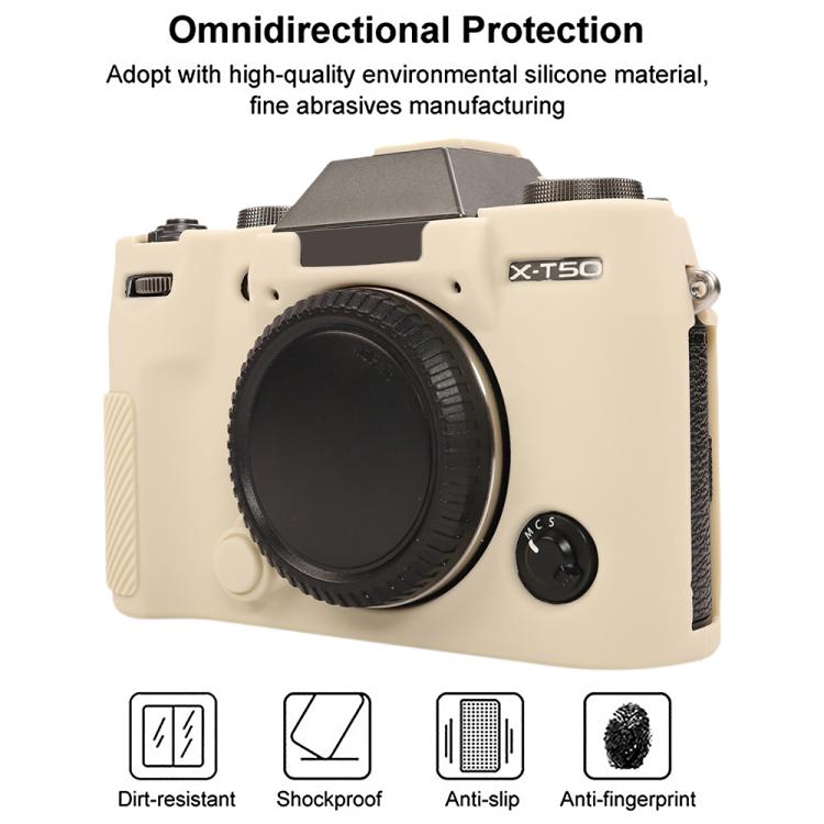 For FUJIFILM X-T50 Glossy Soft Silicone Protective Case(White) by bashfashion