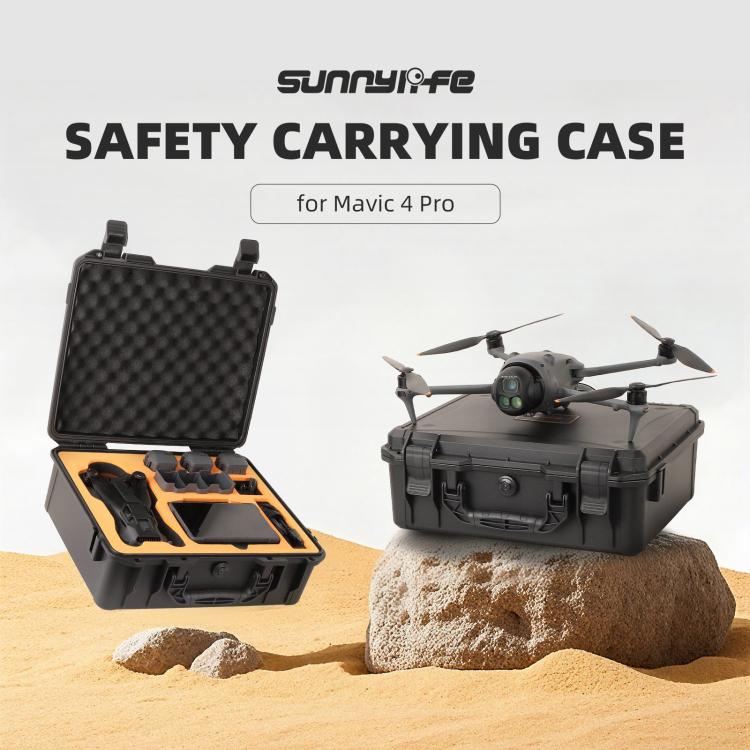 For DJI Mavic 4 Pro Sunnylife Safety Carrying Case Hard Travel Case Large Capacity Waterproof Shock-proof Box(Black) by Sunnylife